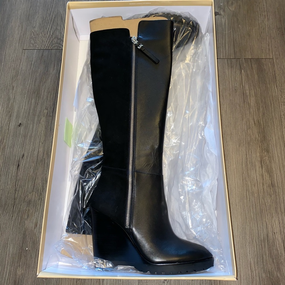 BRAND NEW Wedge Micheal Kors Black Boots